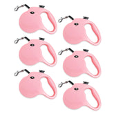 Kuber Industries Pack Of 6 Retractable Dog Leash|One Button Break With Safety Lock|Automatic & Non-Slip Handle|WINDOG-1092|Soft Padded Handle For Comfortable Grip|Pet Training & Walking Accessory|Pink